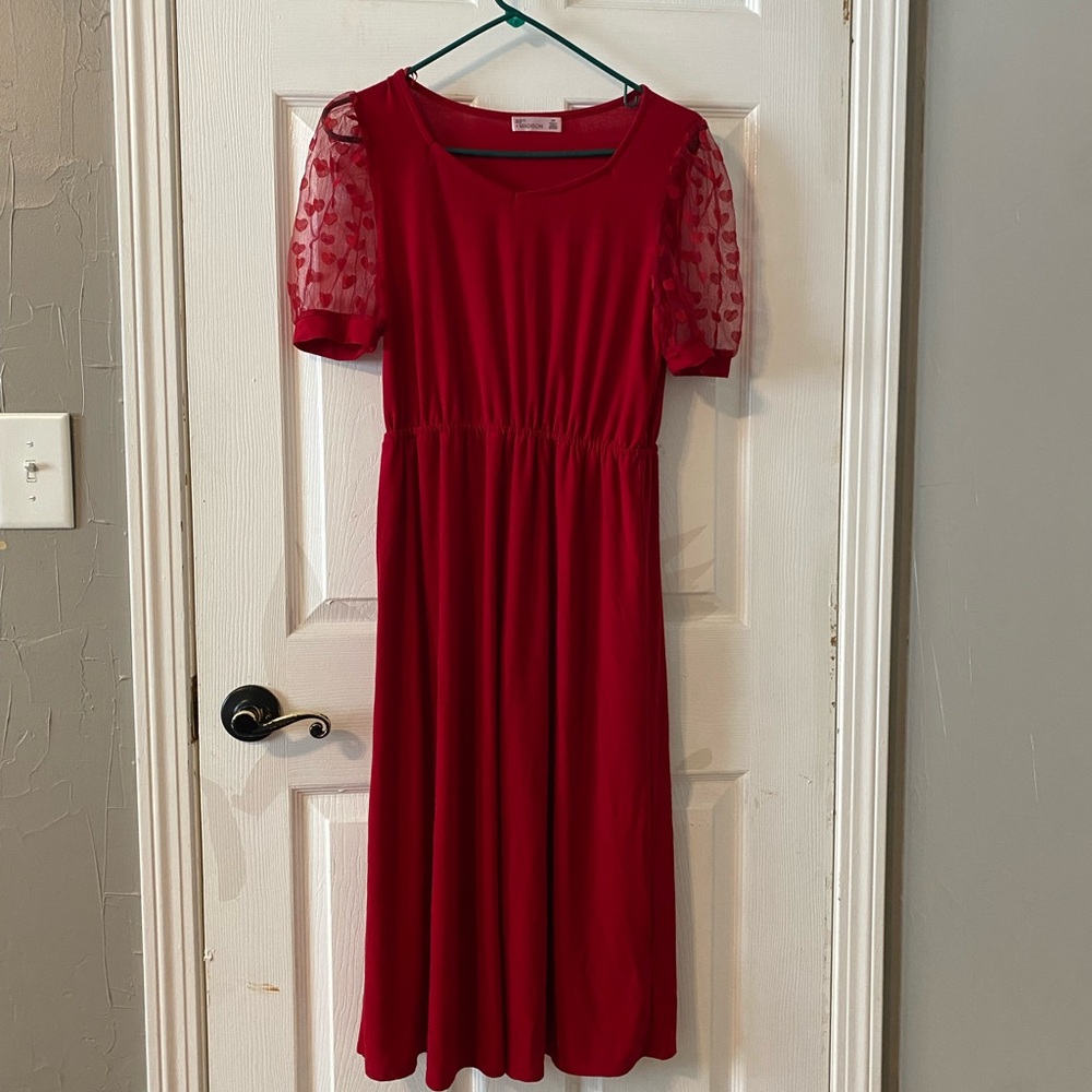 Valentine Dress with Heart Sleeves